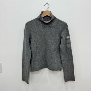 Vintage Abercrombie & Fitch Wool Sweater Sz Medium Lambswool gray silver